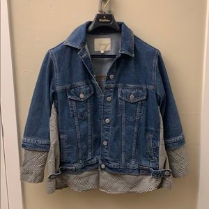Maje stitch layered denim jacket